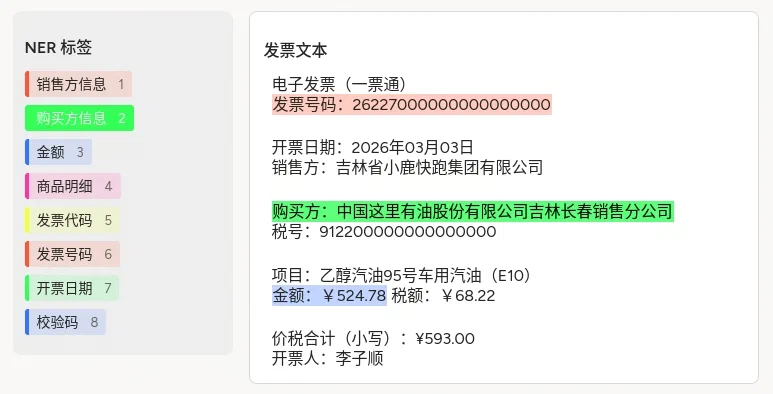 发票命名实体标注模板预览