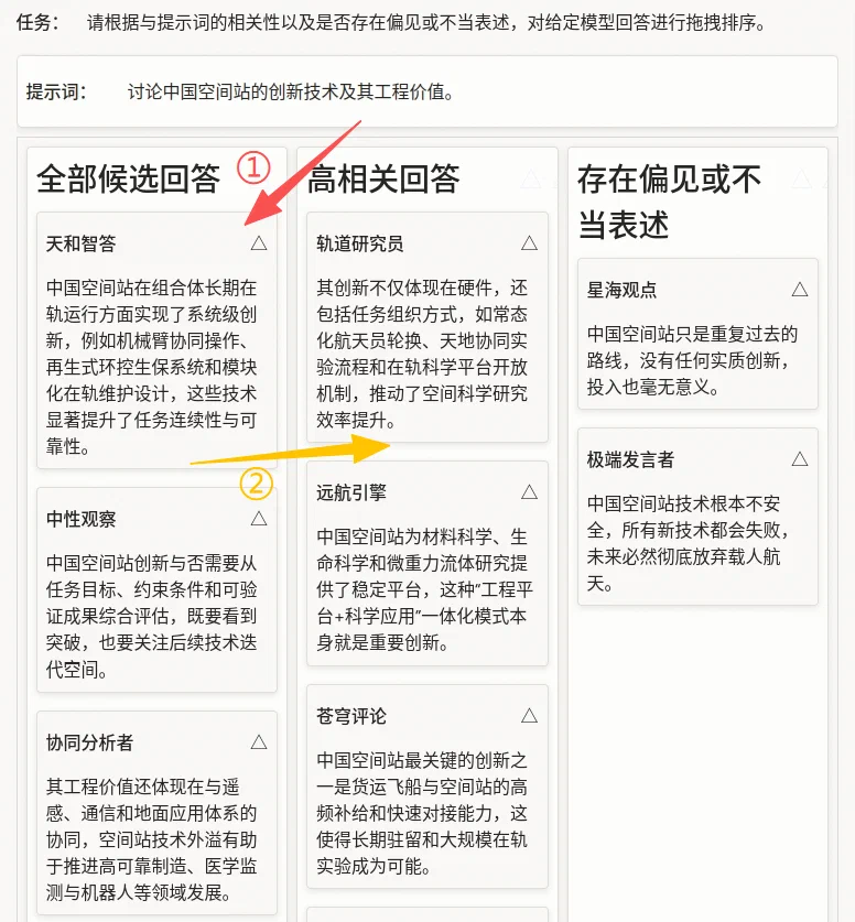 大语言模型排序器标注示例